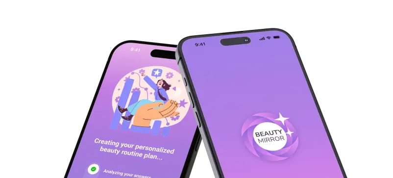 Beauty Mirror Mobile App Screens